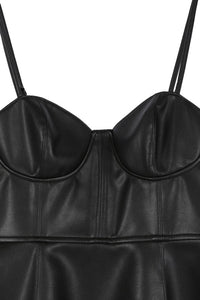 Vegan leather bustier mini dress - Exotica Luxe Boutique