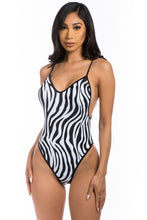 Load image into Gallery viewer, ONE-PIECE ZEBRA PRINT BATHING SUIT