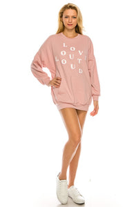 LOVE OUT LOUD Long Sleeve Shirt Dress - Exotica Luxe Boutique