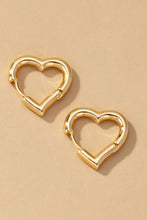 Load image into Gallery viewer, Heart shape hinged huggie hoop earrings - Exotica Luxe Boutique