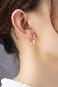 Heart shape hinged huggie hoop earrings - Exotica Luxe Boutique