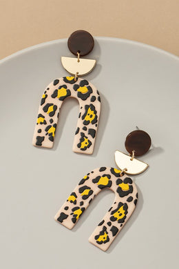 Embossed animal print arch drop earrings - Exotica Luxe Boutique