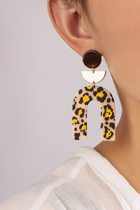 Embossed animal print arch drop earrings - Exotica Luxe Boutique