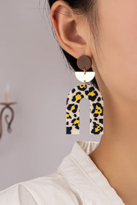 Embossed animal print arch drop earrings - Exotica Luxe Boutique