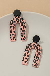 Embossed animal print arch drop earrings - Exotica Luxe Boutique