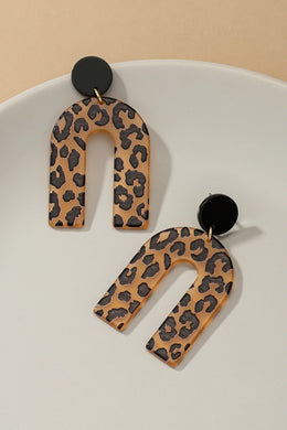 Embossed animal print arch drop earrings - Exotica Luxe Boutique