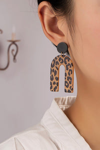 Embossed animal print arch drop earrings - Exotica Luxe Boutique