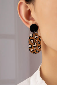 Leopard print oval drop earrings - Exotica Luxe Boutique