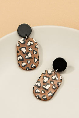 Leopard print oval drop earrings - Exotica Luxe Boutique