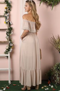 Off the Shoulder Flowy Maxi Dress - Exotica Luxe Boutique