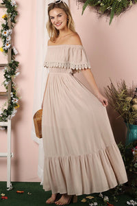 Off the Shoulder Flowy Maxi Dress - Exotica Luxe Boutique