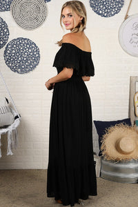 Off the Shoulder Flowy Maxi Dress - Exotica Luxe Boutique