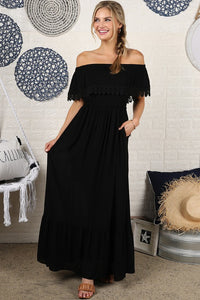 Off the Shoulder Flowy Maxi Dress - Exotica Luxe Boutique