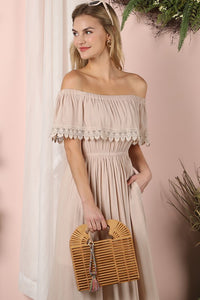 Off the Shoulder Flowy Maxi Dress - Exotica Luxe Boutique