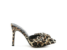 Load image into Gallery viewer, Joelle High Heel Bow Tie Leopard Print Mules - Exotica Luxe Boutique