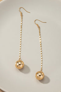 Long chain with dangling ball drop earrings - Exotica Luxe Boutique