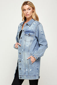 DENIM 3/4 QUARTER JACKETS DISTRESSED WASHED - Exotica Luxe Boutique