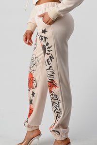 CASUAL JACKET AND GRAPHIC PANTS SET - Exotica Luxe Boutique