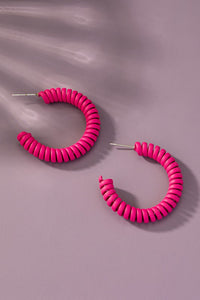 Spiral metal hoop earrings with color coating - Exotica Luxe Boutique