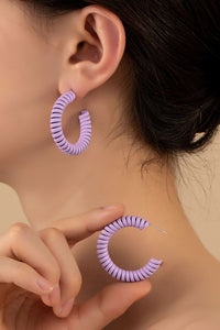 Spiral metal hoop earrings with color coating - Exotica Luxe Boutique