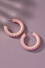 Load image into Gallery viewer, Spiral metal hoop earrings with color coating - Exotica Luxe Boutique