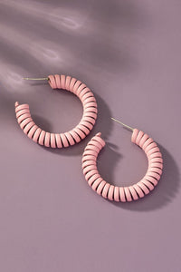 Spiral metal hoop earrings with color coating - Exotica Luxe Boutique