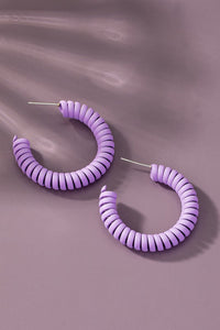 Spiral metal hoop earrings with color coating - Exotica Luxe Boutique