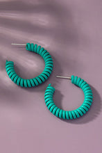 Load image into Gallery viewer, Spiral metal hoop earrings with color coating - Exotica Luxe Boutique