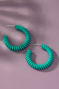 Spiral metal hoop earrings with color coating - Exotica Luxe Boutique