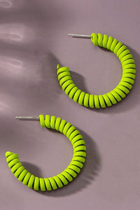 Spiral metal hoop earrings with color coating - Exotica Luxe Boutique