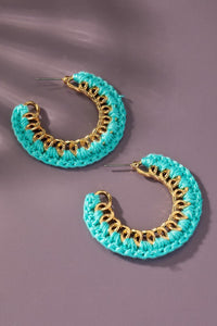 Cord braided link chain hoop earrings - Exotica Luxe Boutique