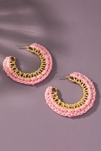 Cord braided link chain hoop earrings - Exotica Luxe Boutique