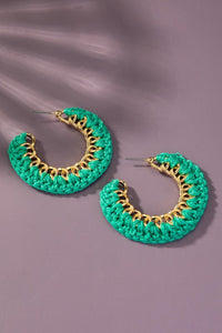 Cord braided link chain hoop earrings - Exotica Luxe Boutique