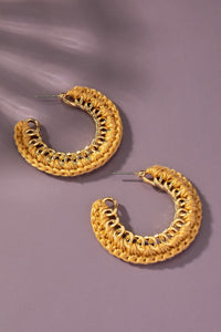 Cord braided link chain hoop earrings - Exotica Luxe Boutique