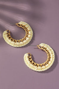 Cord braided link chain hoop earrings - Exotica Luxe Boutique