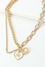 Load image into Gallery viewer, Asymmetric mix chain with heart pendant necklace - Exotica Luxe Boutique