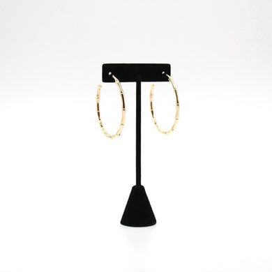 BAMBOO SHAPED HOOP EARRINGS - Exotica Luxe Boutique