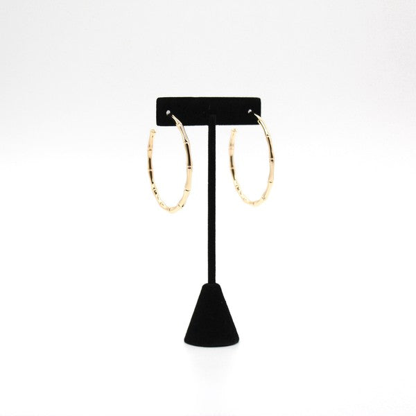 BAMBOO SHAPED HOOP EARRINGS - Exotica Luxe Boutique