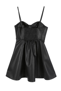 Vegan leather bustier mini dress - Exotica Luxe Boutique