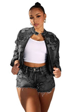 Load image into Gallery viewer, FAHION DENIM TWO PIECE SHOTR SET