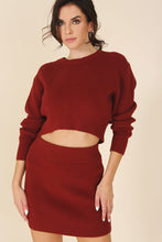 Load image into Gallery viewer, Ribbed knit crop top and skirt set