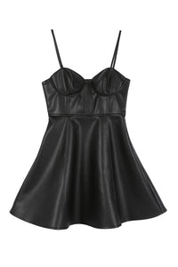 Vegan leather bustier mini dress - Exotica Luxe Boutique