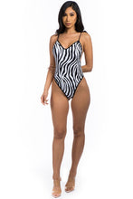 Load image into Gallery viewer, ONE-PIECE ZEBRA PRINT BATHING SUIT