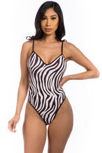 Load image into Gallery viewer, ONE-PIECE ZEBRA PRINT BATHING SUIT