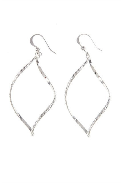 SILVER TWISTED DROP EARIRNGS - Exotica Luxe Boutique