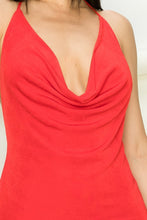 Load image into Gallery viewer, COWL HALTER NECK BACKLESS MINI DRESS - Exotica Luxe Boutique