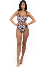 Load image into Gallery viewer, ONE-PIECE ZEBRA PRINT BATHING SUIT