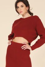 Load image into Gallery viewer, Ribbed knit crop top and skirt set